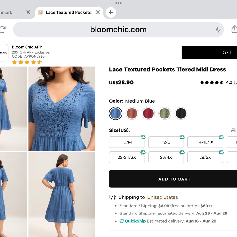BloomChic Textured Blue Dress